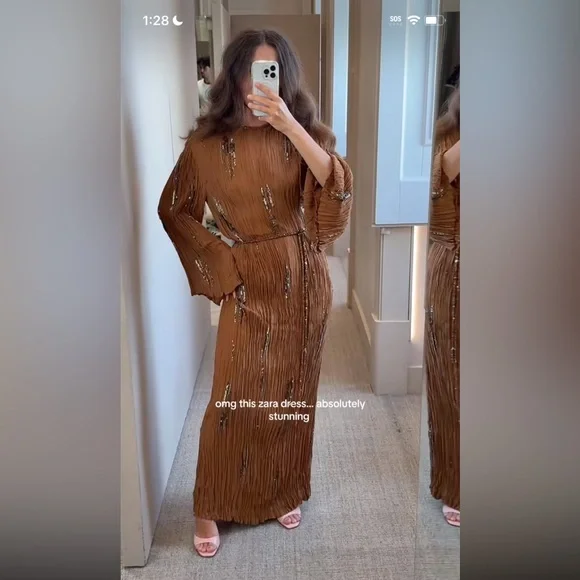 ZARA ZW COLLECTION BEADED DRESS - Picture 3 of 16